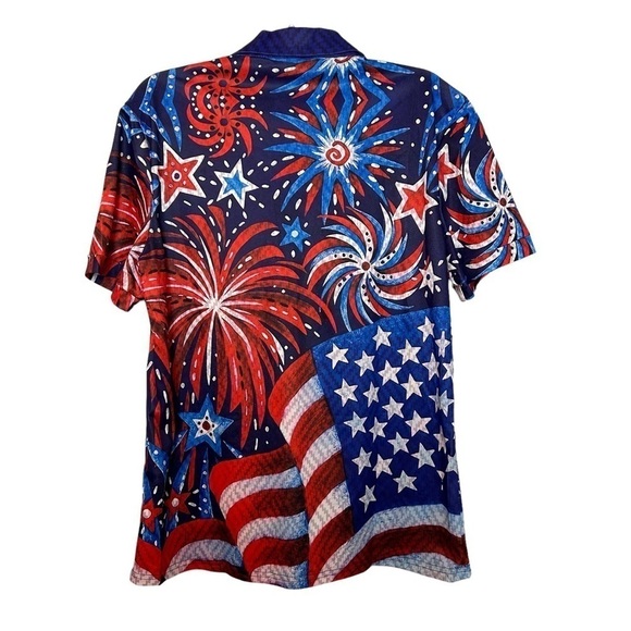 4th of July Patriotic Fireworks Red White & Blue Two Piece Unisex Short Set - Picture 11 of 14